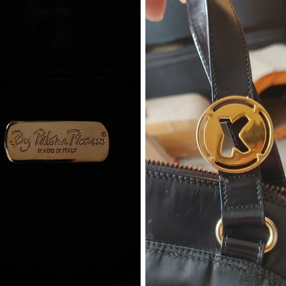 Paloma Picasso Small Nylon & Leather Handbag - Picture 5 of 16